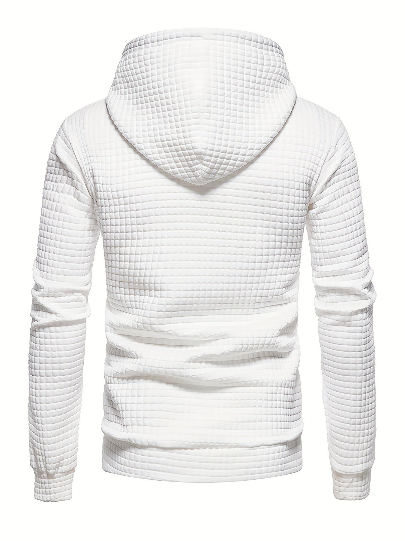 Men’s Quilted Hoodie - Regular Fit - Pullover Style - Drawstring Hood Casual Wear
