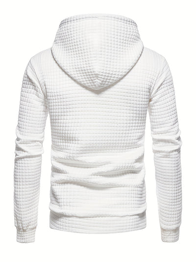 Men’s Quilted Hoodie - Regular Fit - Pullover Style - Drawstring Hood Casual Wear