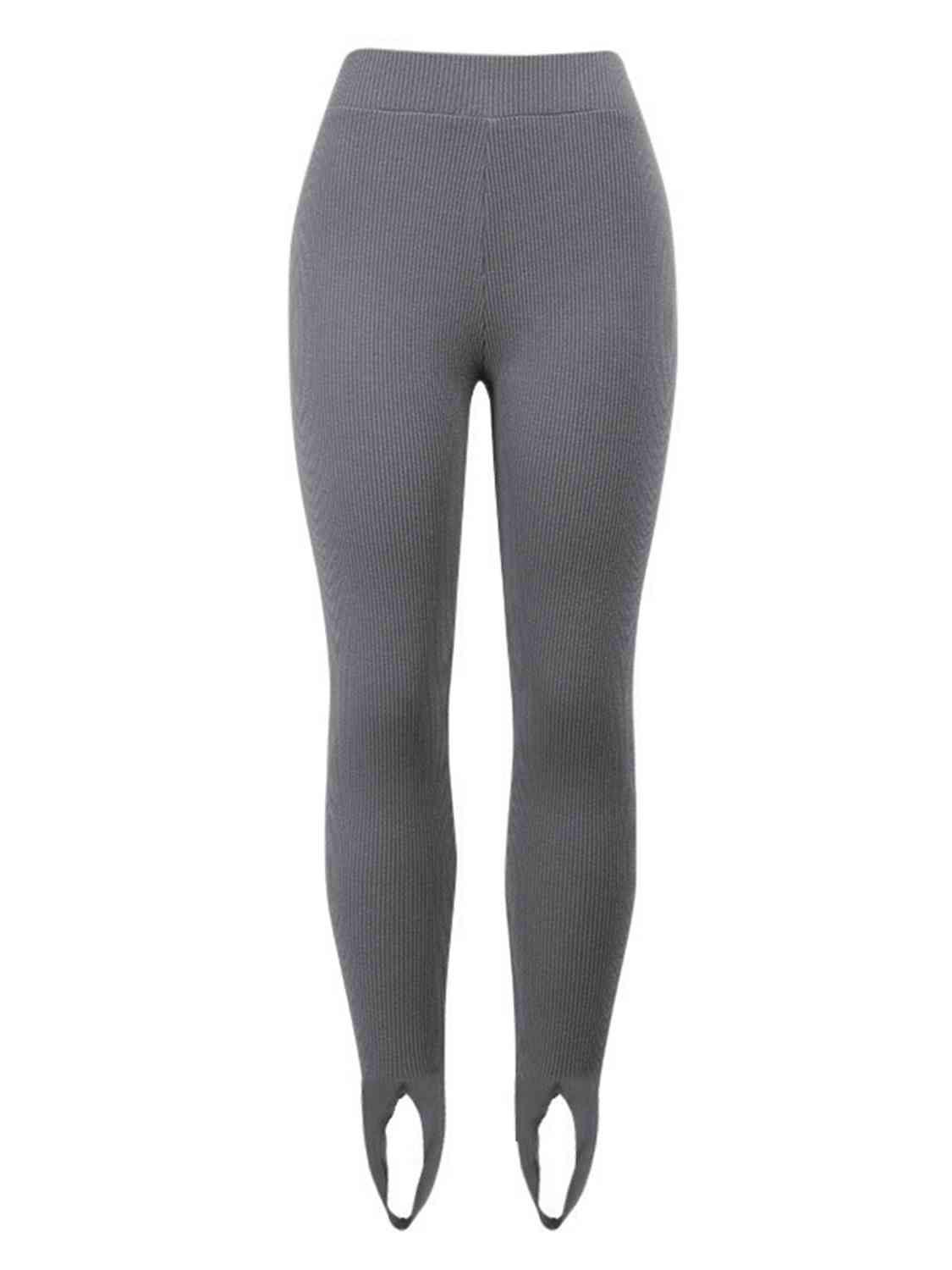 Ribbed Mid-Waist Leggings for Women