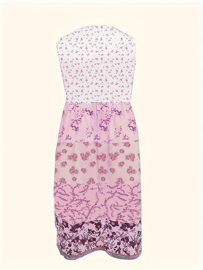 Women's Floral Print Tank Dress for Spring and Summer