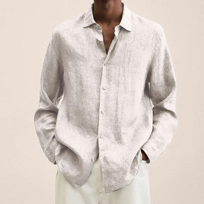 Men’s Button-Down Shirt – Relaxed Fit – Natural Fibers – Long Sleeve Versatile Style