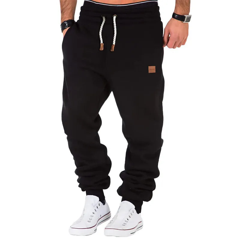 Men's joggers with elastic waistband and drawstring