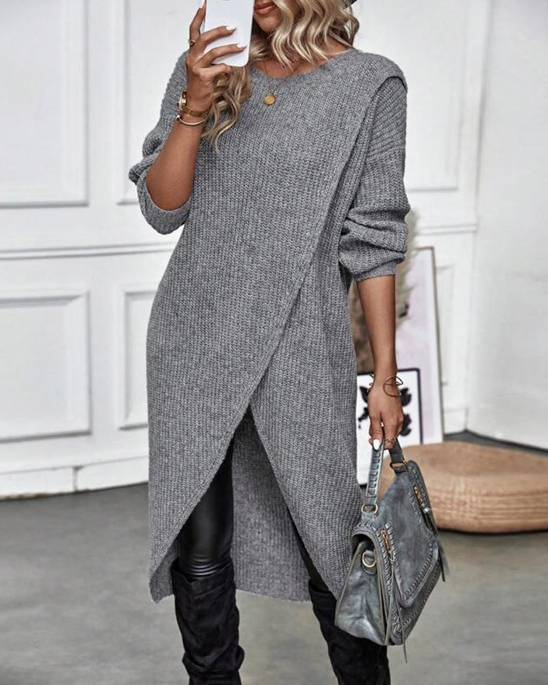 Solid Color Midi Dress in Soft Fabric for Everyday Wear