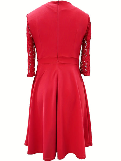 Elegant Women's Dress with Lace Detail - Perfect for Formal Occasions