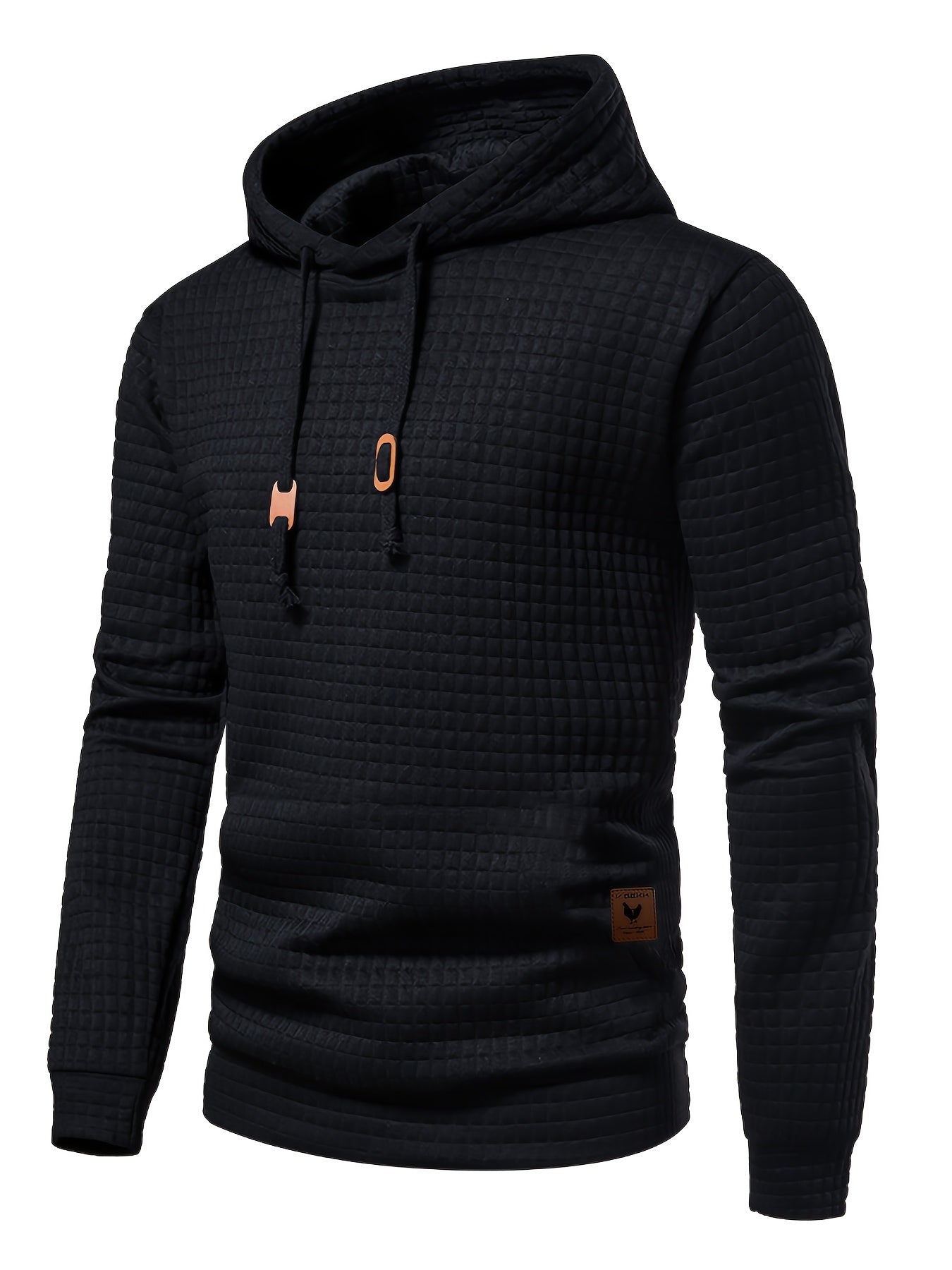 Men’s Quilted Hoodie - Regular Fit - Pullover Style - Drawstring Hood Casual Wear