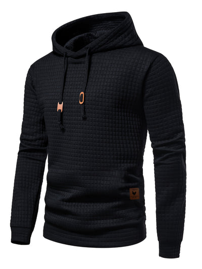 Men’s Quilted Hoodie - Regular Fit - Pullover Style - Drawstring Hood Casual Wear