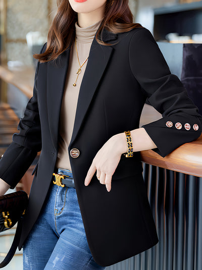 Single-breasted tailored blazer for women