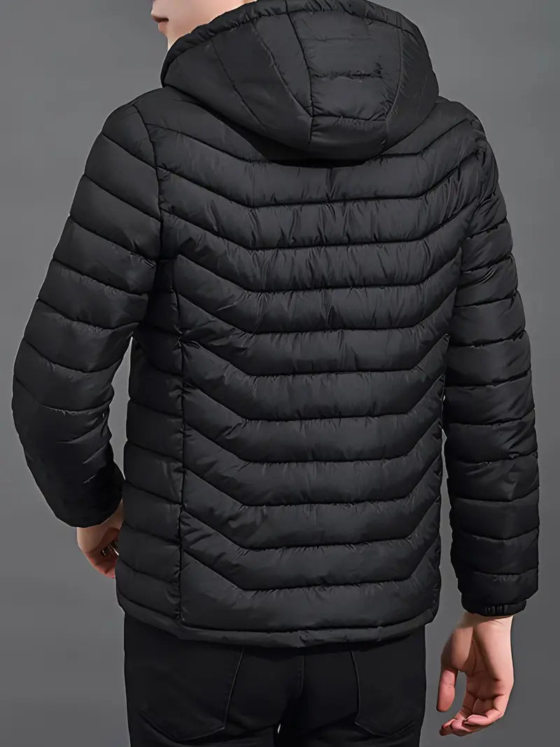 Men's quilted jacket with hood