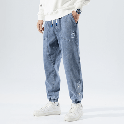 Men’s Jogger Pants – Relaxed Fit – Denim Style – Drawstring Waist – Elastic Cuffs