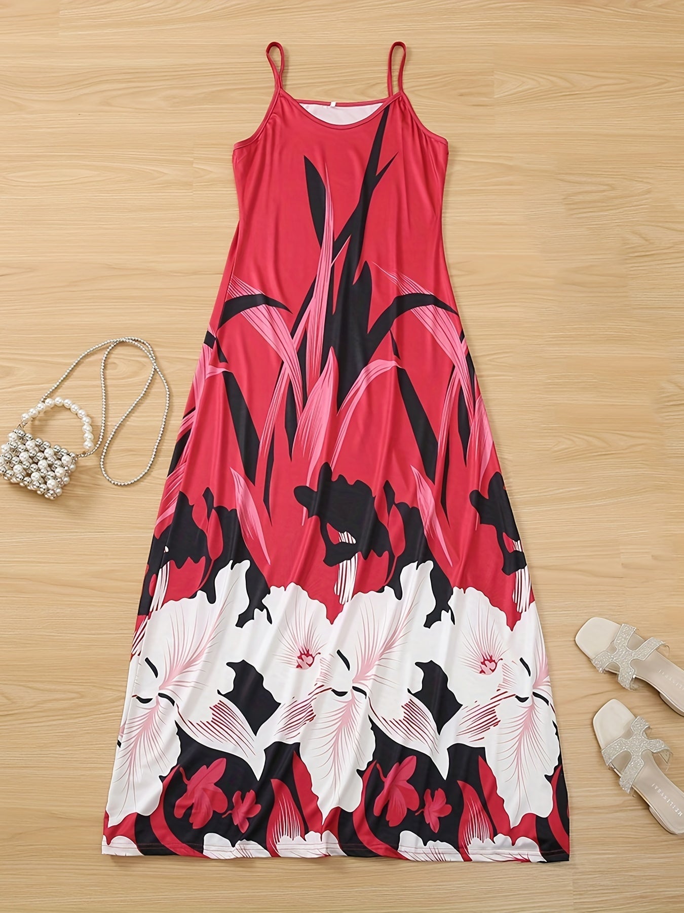 Floral Print Spaghetti Strap Dress for Women - All Season Wear