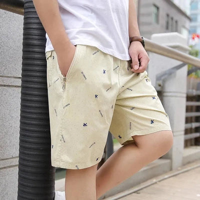 Men’s Casual Shorts - Breathable Blend - Relaxed Fit - Knee-Length - Zipper Pocket