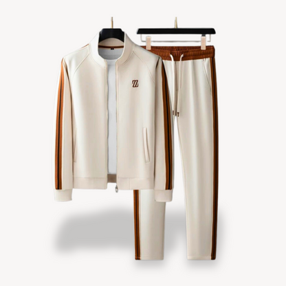 Men’s Tracksuit Set – Slim Fit – Side Stripe – Zip Jacket & Drawstring Joggers