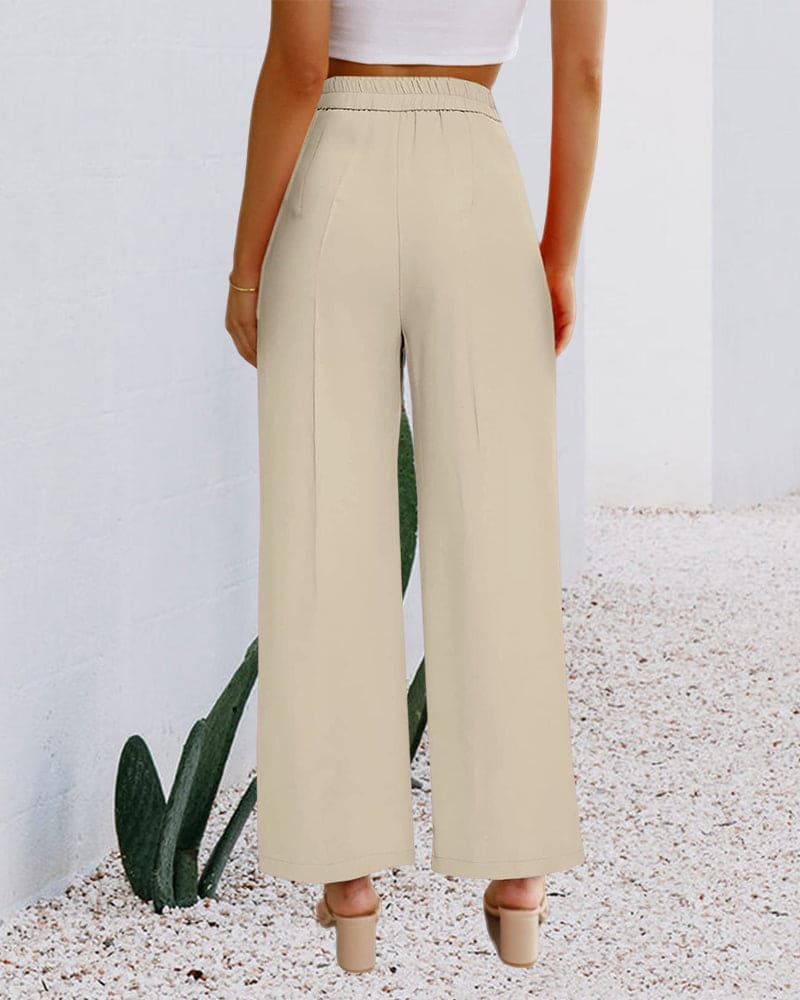 Women's wide-leg high-waisted pants