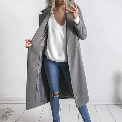 Women’s Trench Coat – Tailored Fit – Luxury Fabric – Full Length – Formal Style