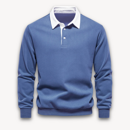 Men’s Polo Sweater – Soft Fabric – Regular Fit – Long Sleeve Knit Casual Top