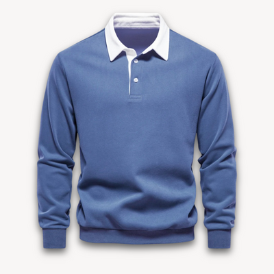 Men’s Polo Sweater – Soft Fabric – Regular Fit – Long Sleeve Knit Casual Top