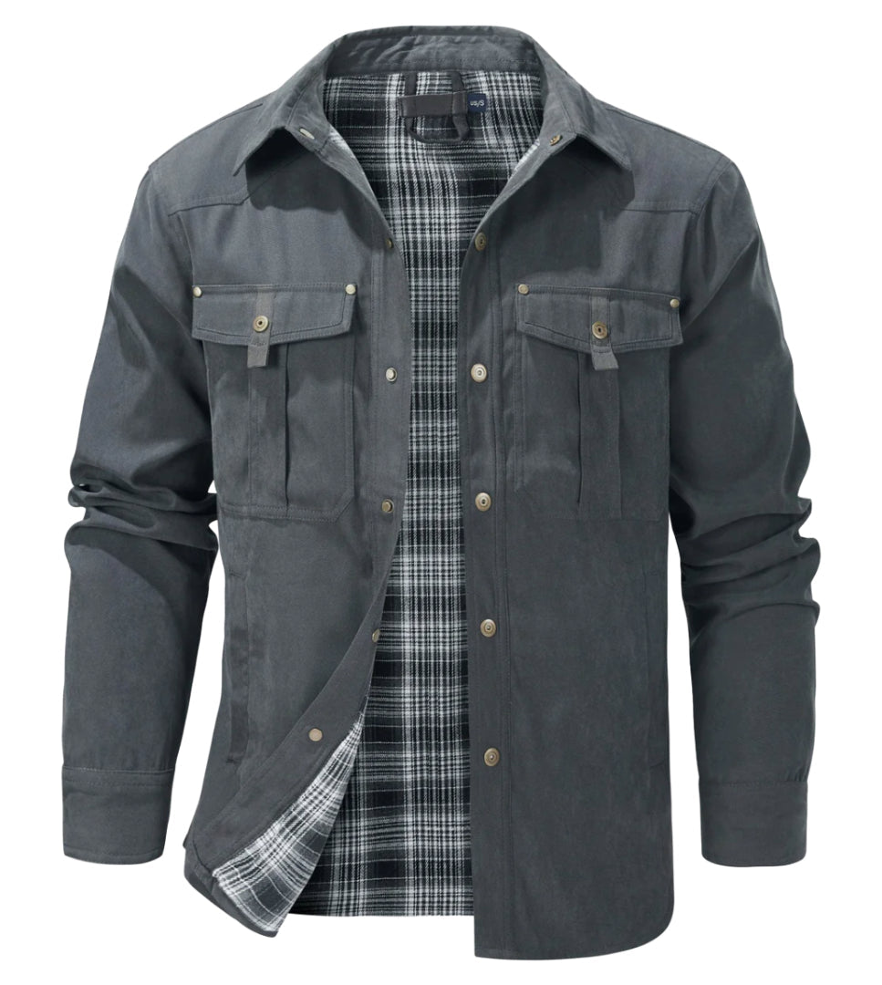 Men's casual flannel jacket