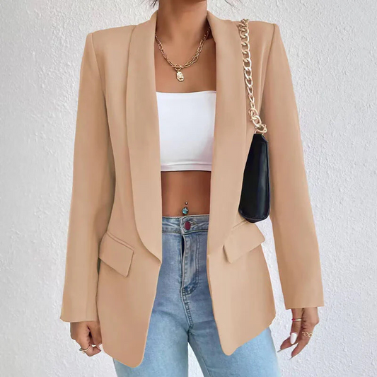 Women’s Blazer – Tailored Fit – Notched Lapel – Single Button – Flap Pockets