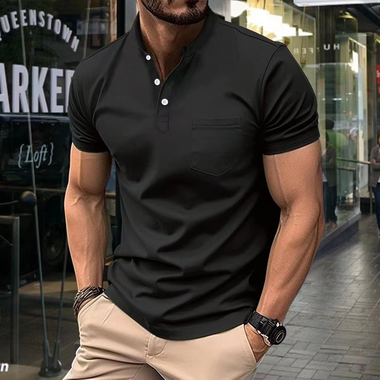 Men’s Polo Shirt – Slim Fit – Soft Knit – Half Collar – Short Sleeve – Chest Pocket