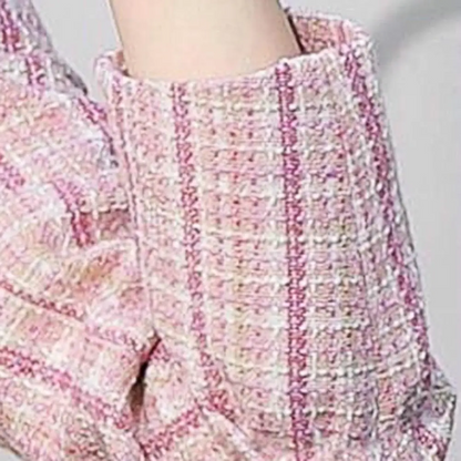 Women’s Blazer – Tailored Fit – Textured Woven – Checkered Pattern – Single Button