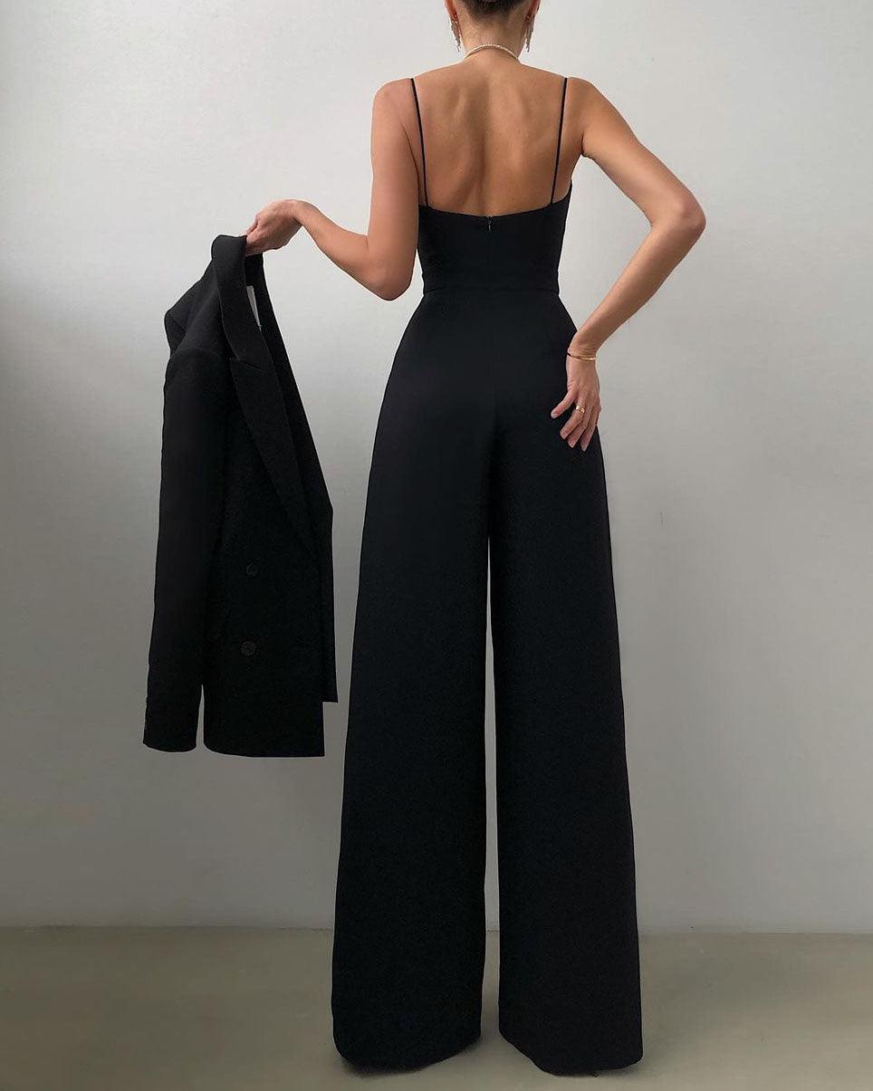 Women's High-Waist Spaghetti Strap Jumpsuit