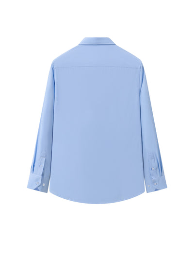 Men’s Dress Shirt - 100% Cotton - Slim Fit - Button-Up with Semi-Spread Collar