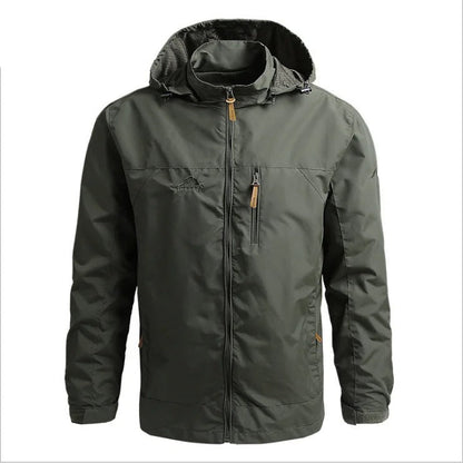 Waterproof hooded windbreaker jacket for men