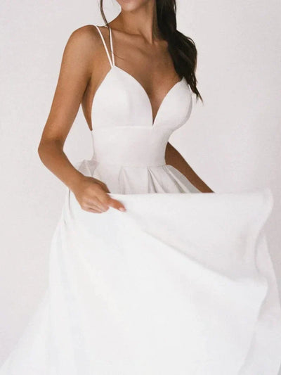 Women's A-Line Dress - Crisscross Back - Sleeveless Fitted Bodice - Flowing Midi Skirt