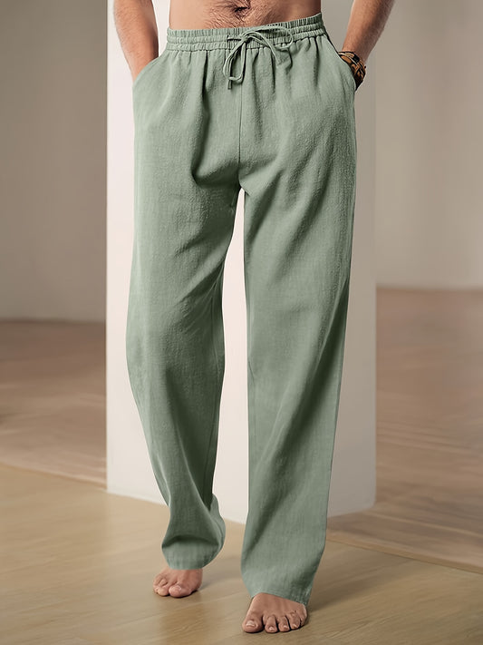 Relaxed fit drawstring pants for men