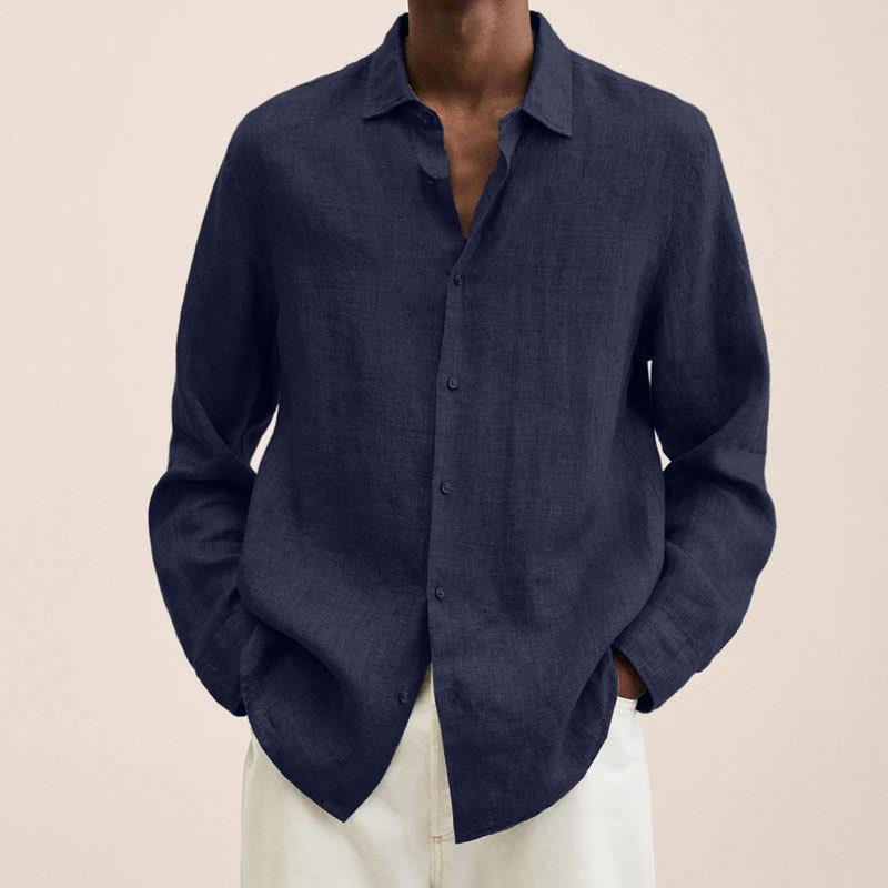 Men’s Button-Down Shirt – Relaxed Fit – Natural Fibers – Long Sleeve Versatile Style