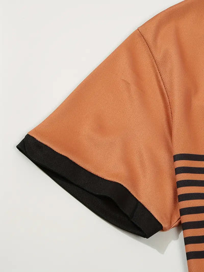 Men’s Polo Shirt - Slim Fit - Striped Design - Short Sleeve Casual Wear