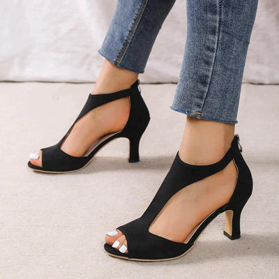 Women's Chic Cutout Peep Toe Heeled Sandals