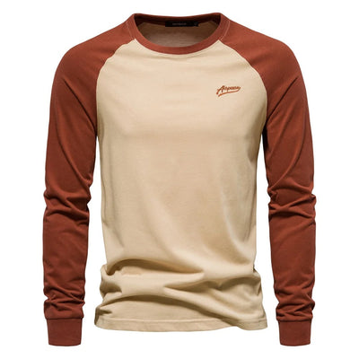 Men’s Raglan Shirt – Long Sleeve – Crew Neck – Regular Fit – Casual Sportswear