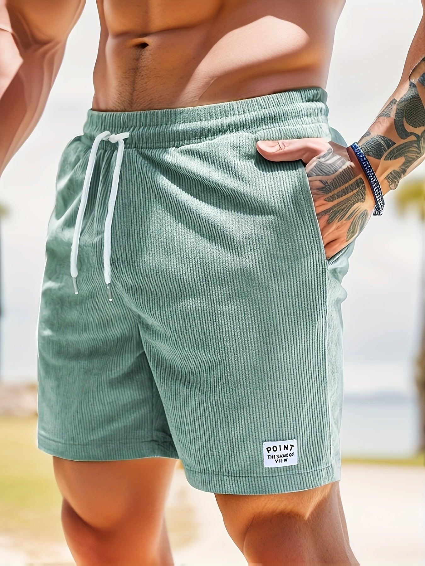 Men’s Casual Shorts - Elastic Waistband - Lightweight Breathable Fabric - Drawstring Fit