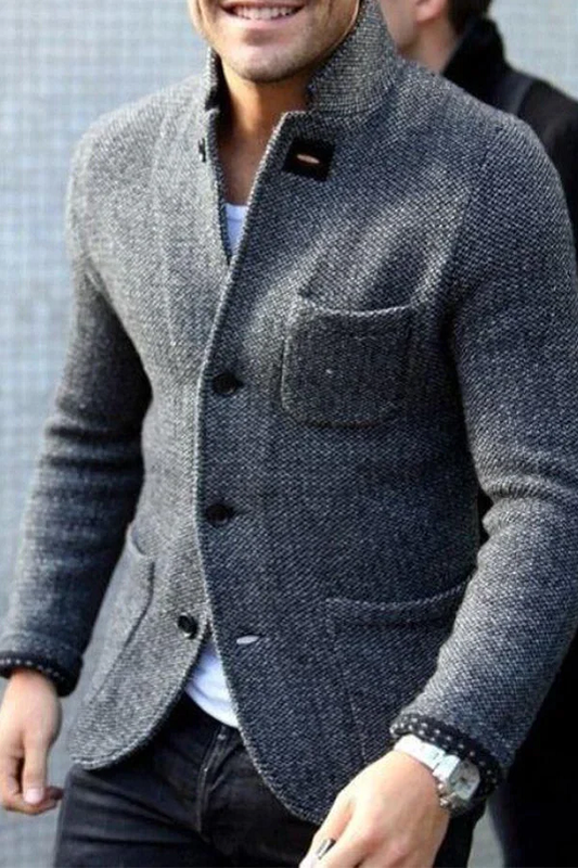 Men’s Blazer – Slim Fit – Wool Blend – Notched Collar – Tailored Casual Jacket