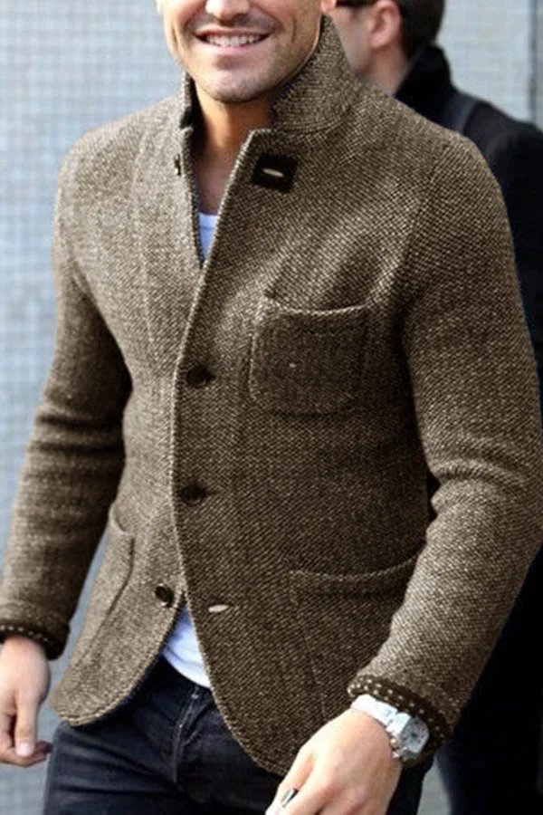 Men’s Blazer – Slim Fit – Wool Blend – Notched Collar – Tailored Casual Jacket