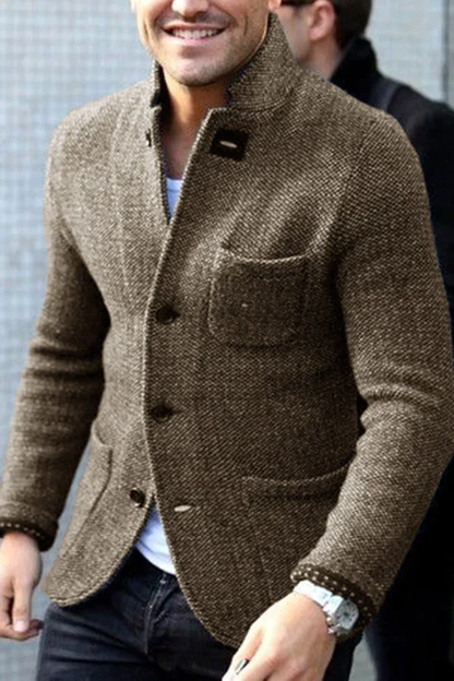 Men’s Blazer – Slim Fit – Wool Blend – Notched Collar – Tailored Casual Jacket