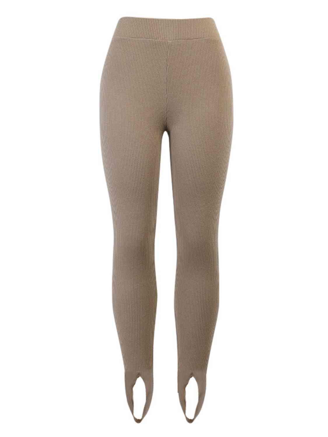 Ribbed Mid-Waist Leggings for Women