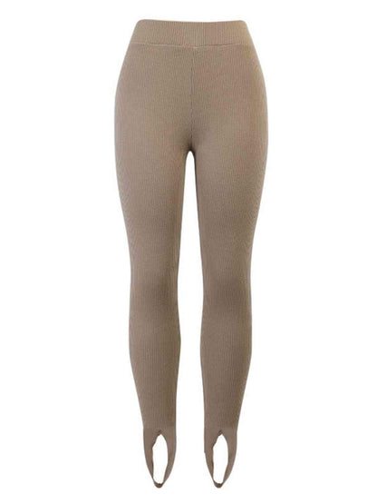 Ribbed Mid-Waist Leggings for Women