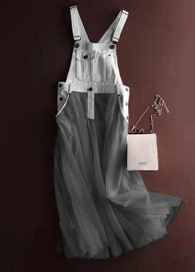 Women’s Suspender Skirt – A-line Fit – Structured Bodice – Layered Tulle Skirt – Midi Length