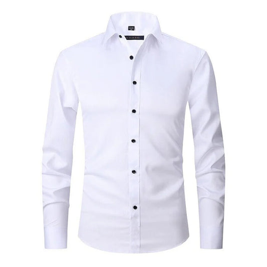 Men’s Dress Shirt – Slim Fit – Stretch Comfort – Wrinkle-Free – Button-Down Collar