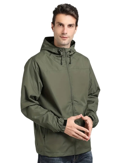 Men's casual waterproof lightweight windbreaker jacket