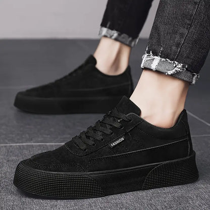 Men’s Casual Sneakers - Suede-Like Upper - Low-Top Lace-Up - Durable Grip Sole