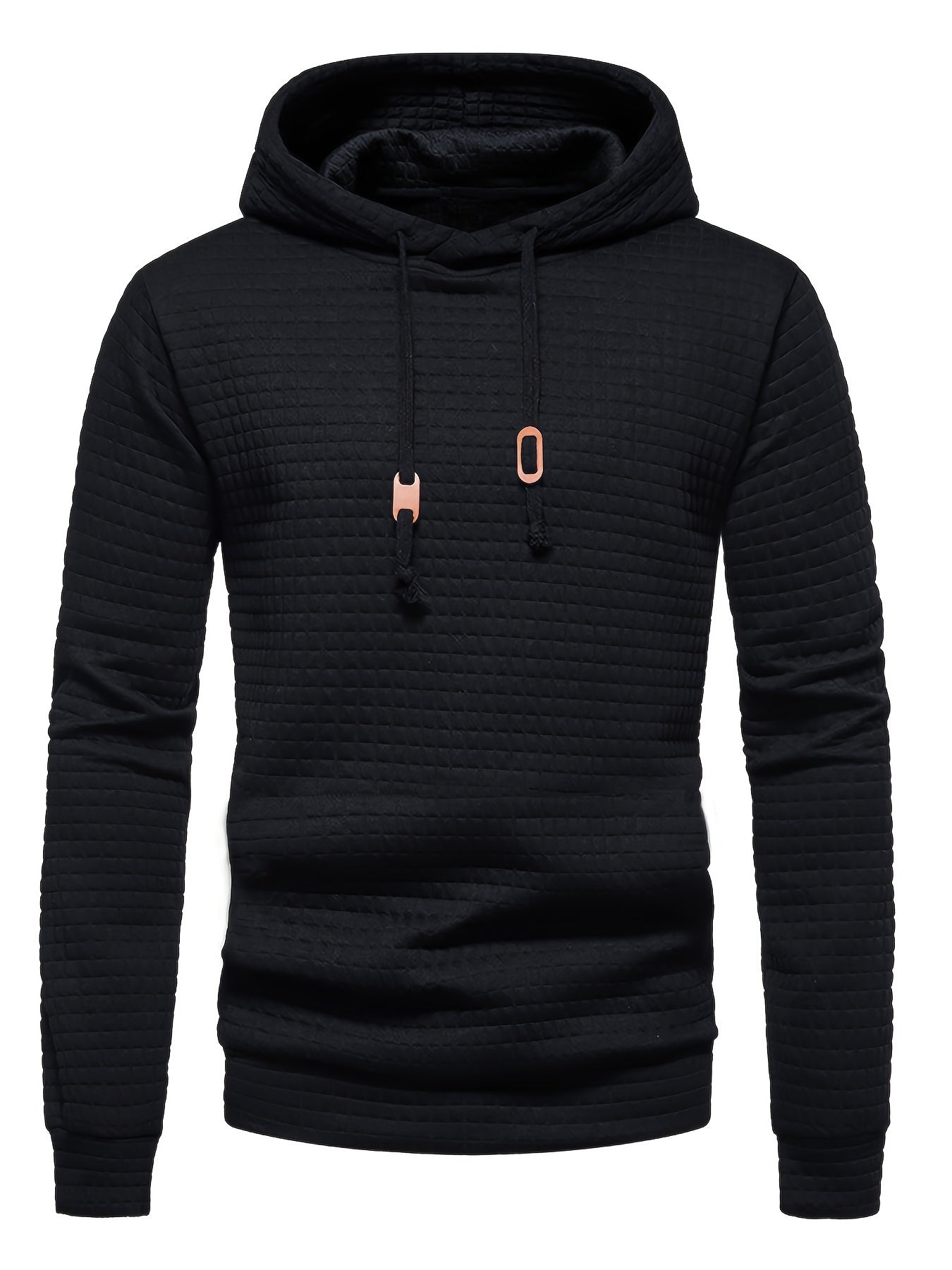 Men’s Quilted Hoodie - Regular Fit - Pullover Style - Drawstring Hood Casual Wear