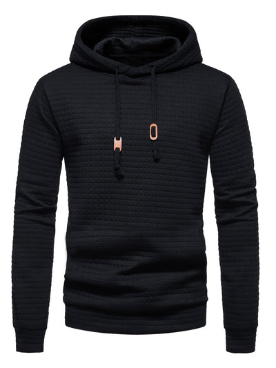 Men’s Quilted Hoodie - Regular Fit - Pullover Style - Drawstring Hood Casual Wear