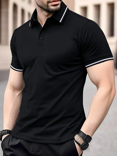 Men’s Polo Shirt - Breathable Cotton Blend - Slim Fit - Short Sleeve Classic Style