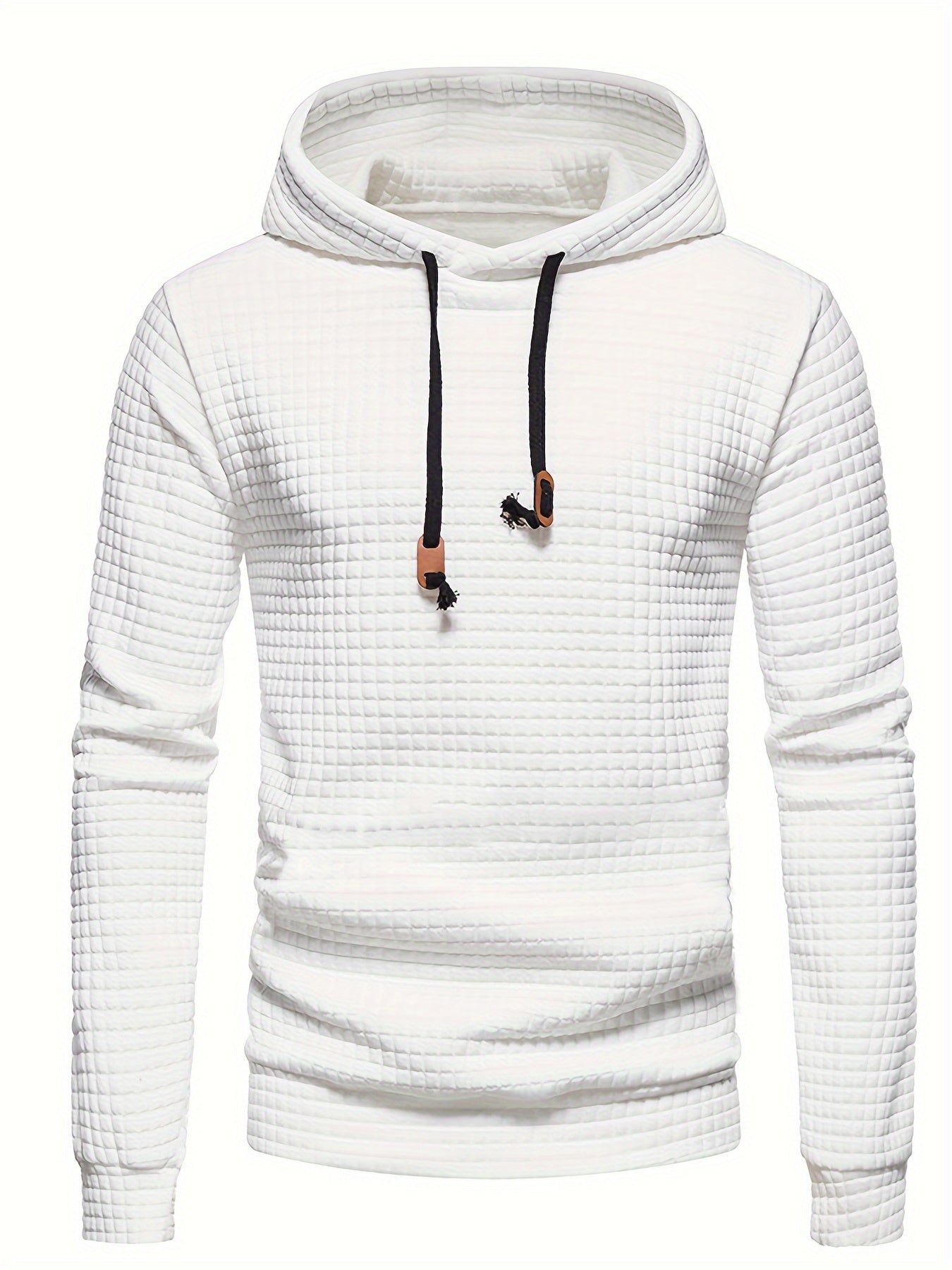 Men’s Quilted Hoodie - Regular Fit - Pullover Style - Drawstring Hood Casual Wear