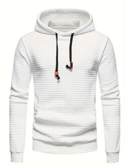 Men’s Quilted Hoodie - Regular Fit - Pullover Style - Drawstring Hood Casual Wear