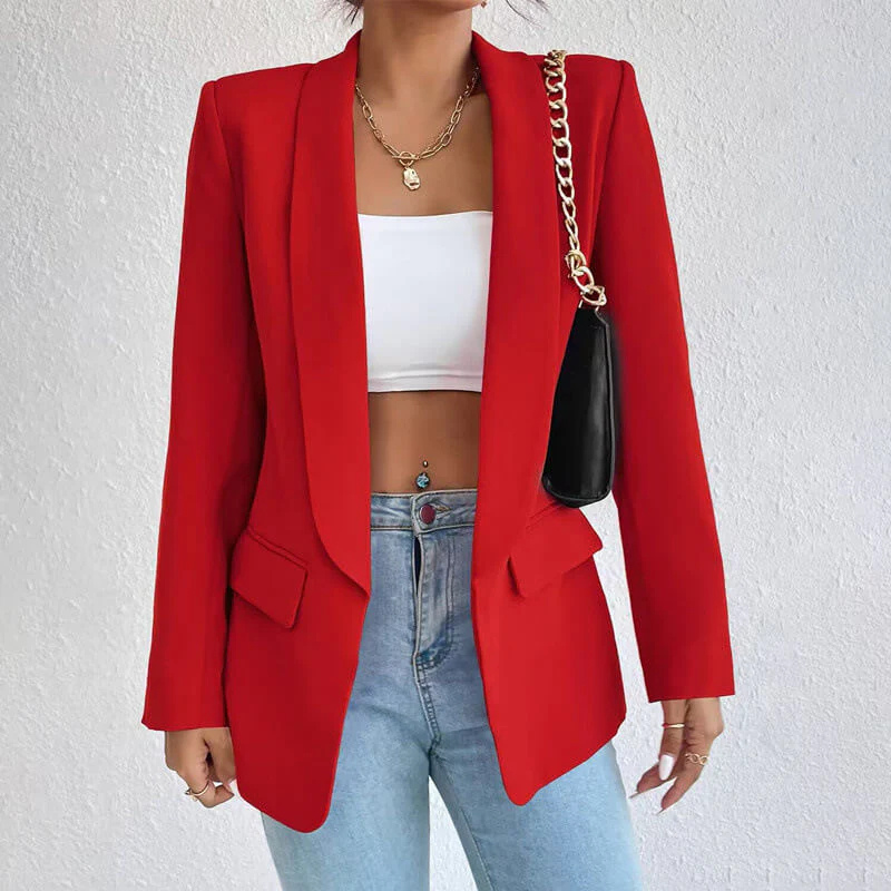 Women’s Blazer – Tailored Fit – Notched Lapel – Single Button – Flap Pockets