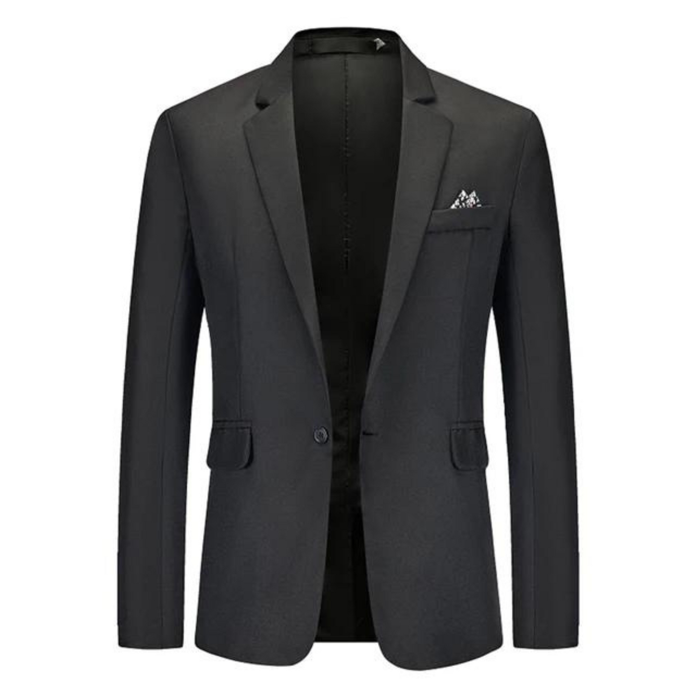 Men's Blazer – Tailored Slim Fit – Breathable Blend – Single Button – Flap Pockets